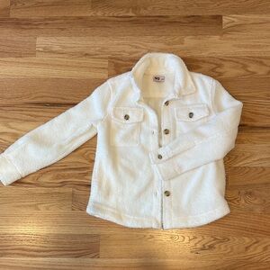 SO Kids cream  fuzzy button down size 10 / 12
